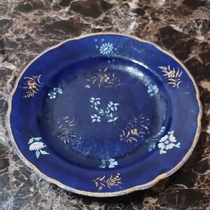 Antique ca. 1823 Spode Felspar Porcelain Cobalt Blue Floral Pattern 3420 Plate
